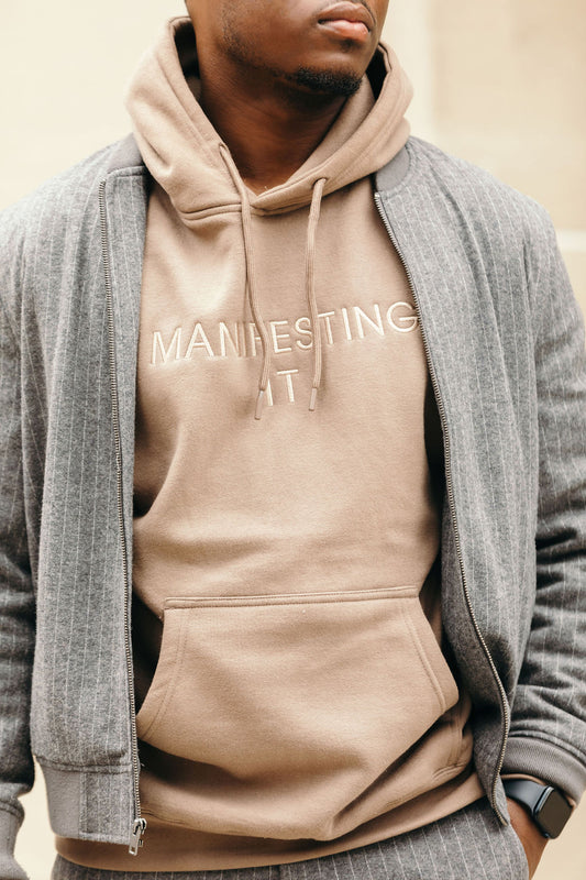 Luxury Embroidery tone on tone Manifesting IT Hoodie
